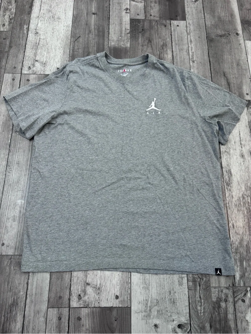 Nike Jordan Jumpman Air Men XL T-Shirt Gray Heather Embroidered Tee AH5296-091